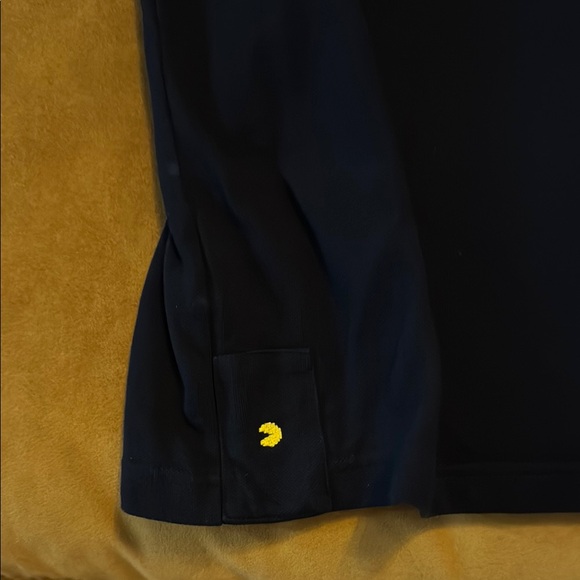 Fred Perry Black Polo Shirt with Unique Sleeve Design and Decorative Hem - Picture 4 of 6
